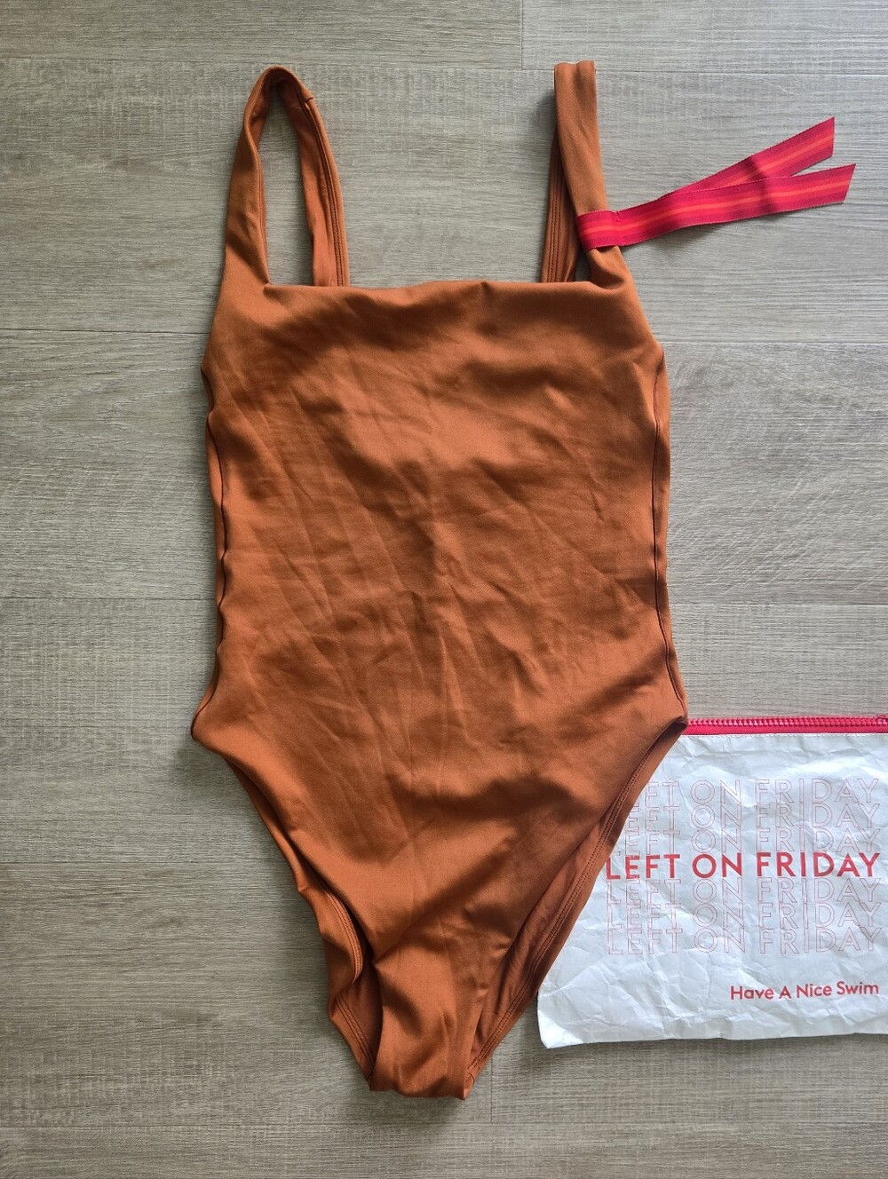 NWT Left On Friday Streamline One-Piece Swimsuit in Bronze